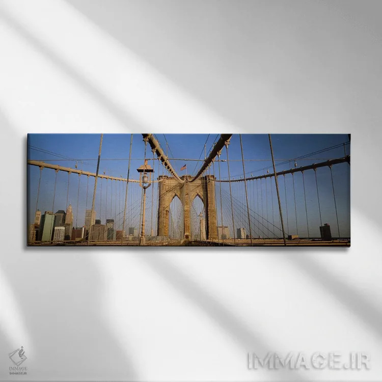 تابلو دکوراتیو New York State, New York City, Brooklyn Bridge at dawn… اثر پانورامیک ایمجز - نمای روبهرو روی دیوار