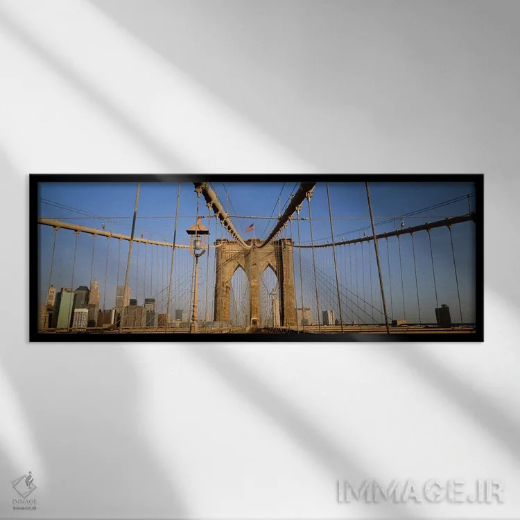 تابلو دکوراتیو New York State, New York City, Brooklyn Bridge at dawn… اثر پانورامیک ایمجز - نمای قابدار مشکی