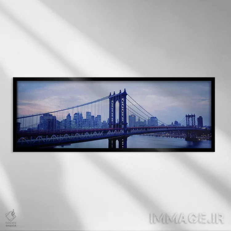 تابلو دکوراتیو Manhattan Bridge, NYC, New York City, New York State, U… اثر پانورامیک ایمجز - نمای قابدار مشکی