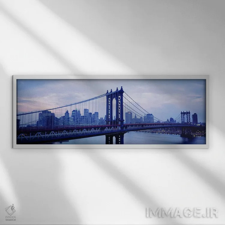 تابلو دکوراتیو Manhattan Bridge, NYC, New York City, New York State, U… اثر پانورامیک ایمجز - نمای قابدار سفید