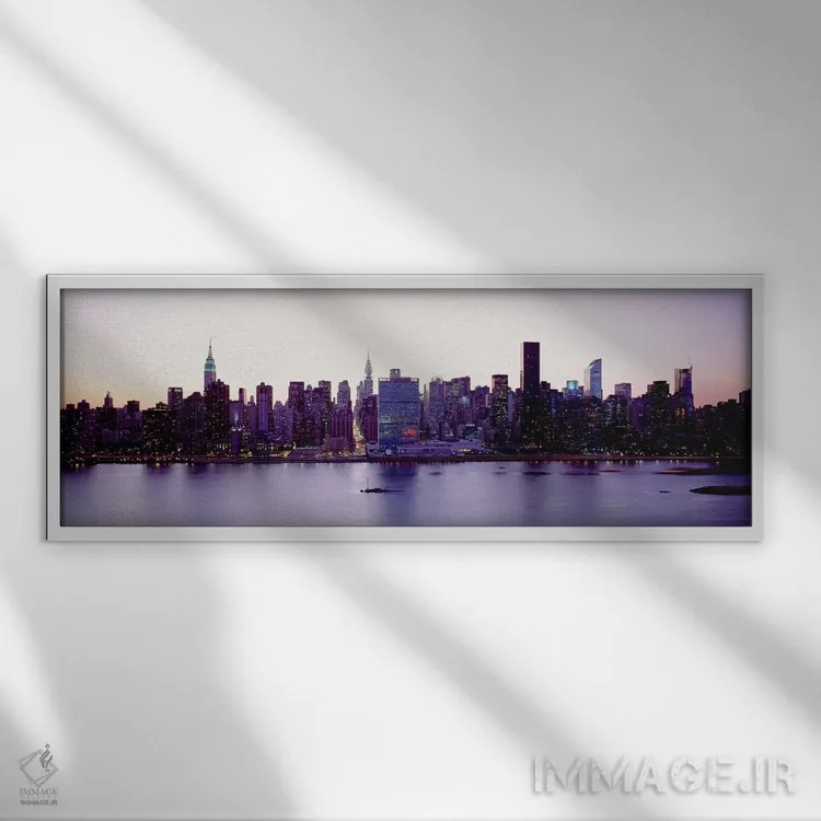تابلو دکوراتیو New York City, Skyscrapers in a city,ایالات متحده آمریک… اثر پانورامیک ایمجز - نمای قابدار سفید