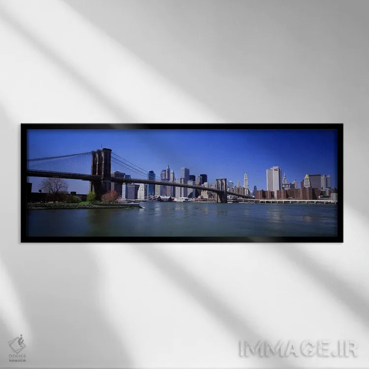 تابلو دکوراتیو New York State, New York City, Brooklyn Bridge, Skyscra… اثر پانورامیک ایمجز - نمای قابدار مشکی