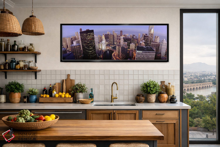 تابلو دکوراتیو Illinois, Chicago, Chicago River, High angle view of th… اثر پانورامیک ایمجز - D3B