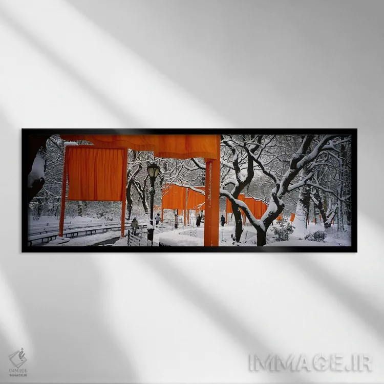 تابلو دکوراتیو New York City, Central Park, People walking in the The… اثر پانورامیک ایمجز - نمای قابدار مشکی