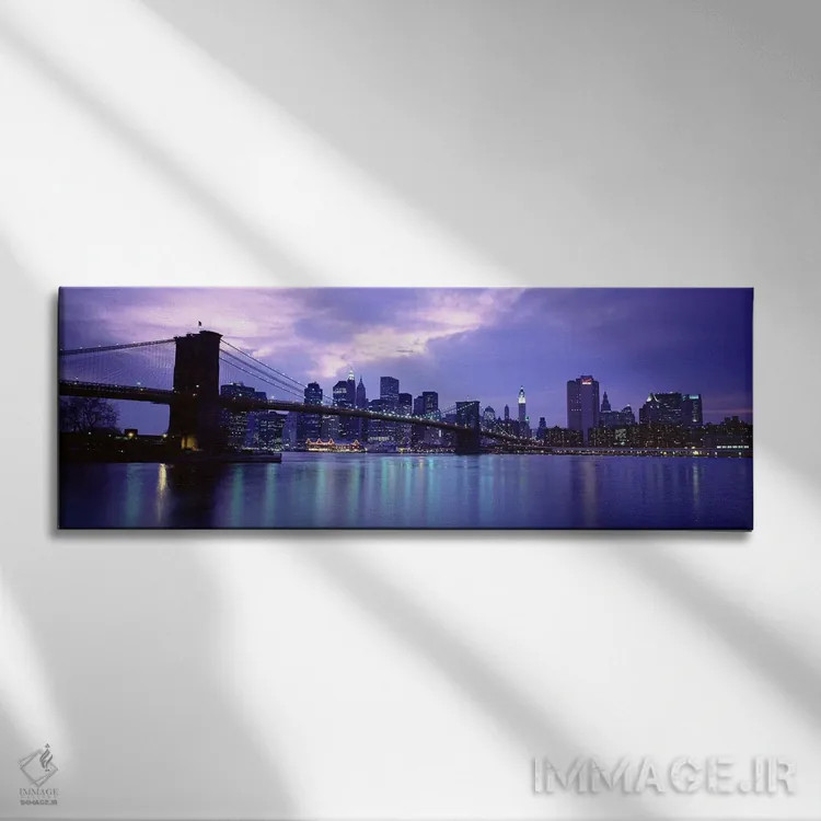 تابلو دکوراتیو Brooklyn Bridge, NYC, New York City, New York State, US… اثر پانورامیک ایمجز - نمای روبهرو روی دیوار