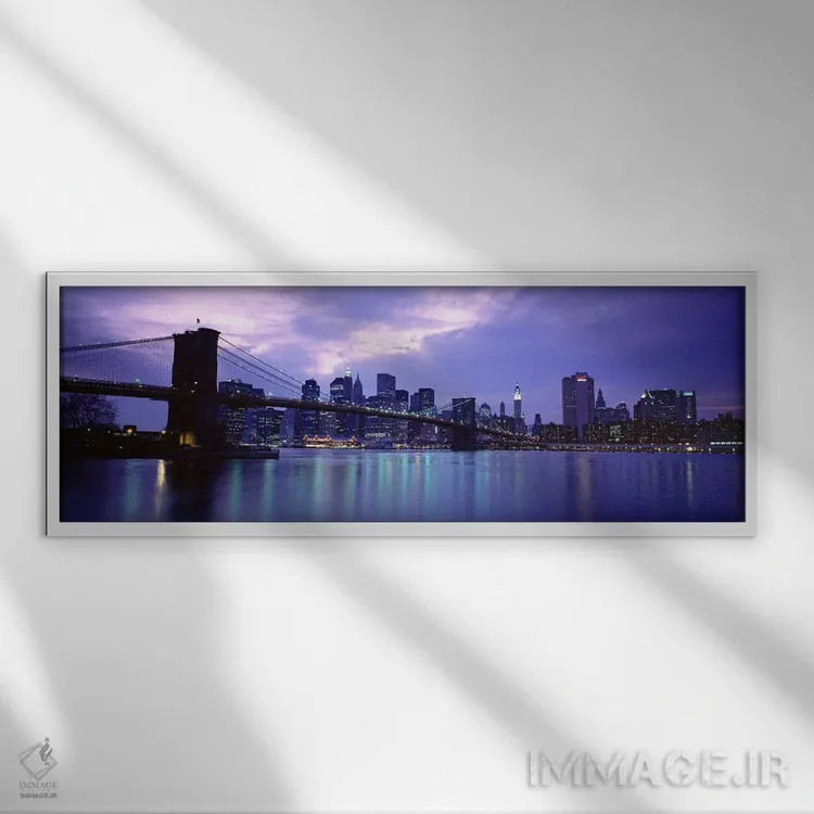 تابلو دکوراتیو Brooklyn Bridge, NYC, New York City, New York State, US… اثر پانورامیک ایمجز - نمای قابدار سفید