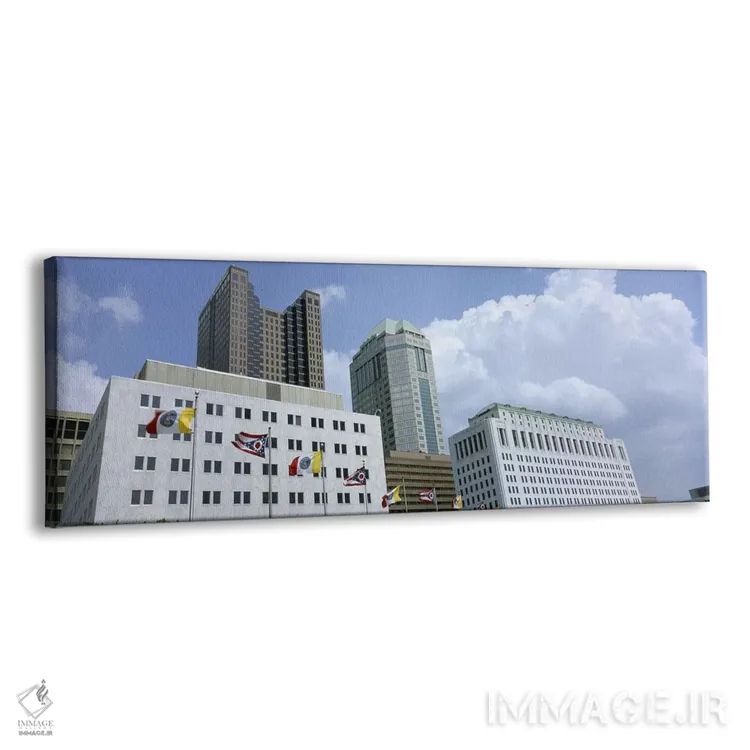 تابلو دکوراتیو Ohio, Columbus, Cloud over tall building structures #2… اثر پانورامیک ایمجز - نمای پرسپکتیو محصول