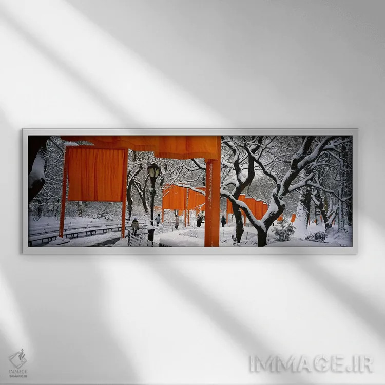 تابلو دکوراتیو New York City, Central Park, People walking in the The… اثر پانورامیک ایمجز - نمای قابدار سفید