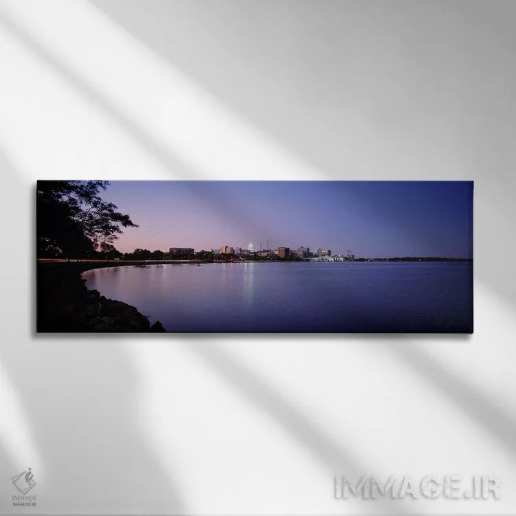 تابلو دکوراتیو Lake Monona, Madison, Wisconsin, USA,ساختمان ها در امتد… اثر پانورامیک ایمجز - نمای روبهرو روی دیوار