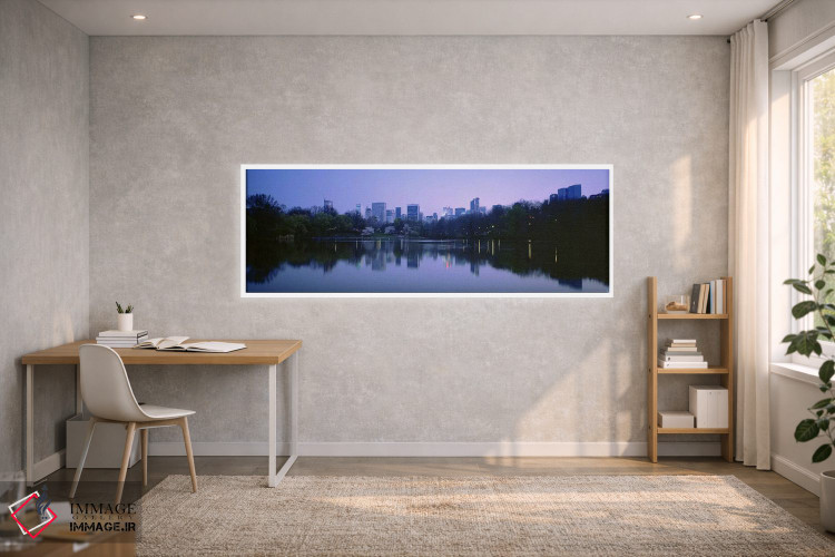 تابلو دکوراتیو New York City, Central Park Lake, Skyscrapers in a city… اثر پانورامیک ایمجز - D1W