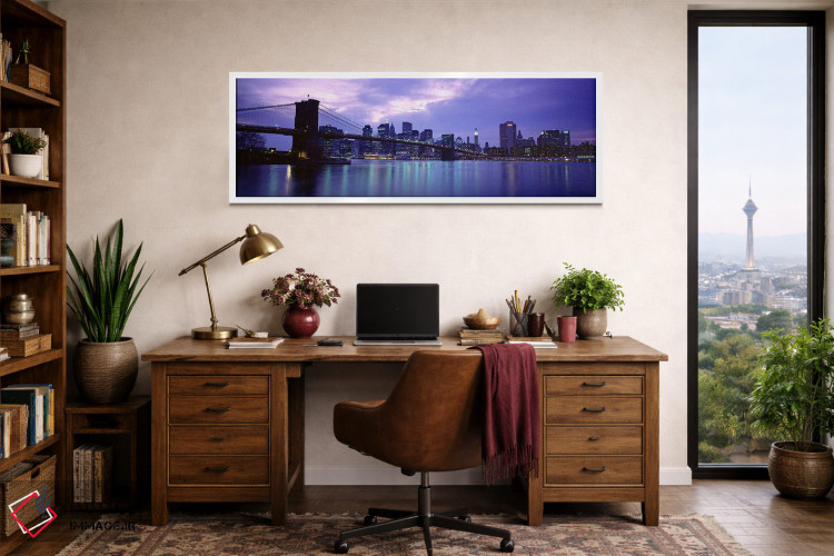 تابلو دکوراتیو Brooklyn Bridge, NYC, New York City, New York State, US… اثر پانورامیک ایمجز - D1W