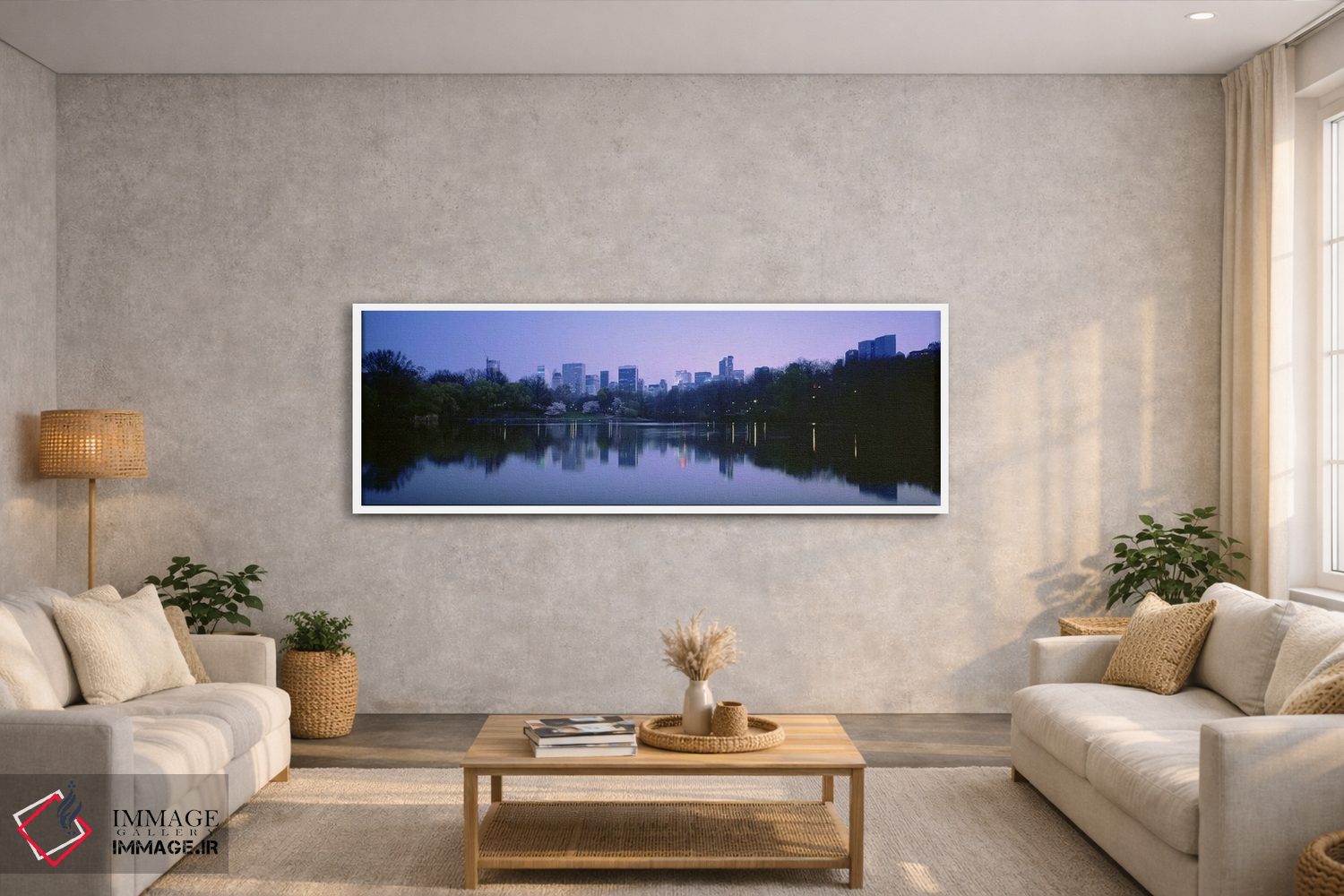 تابلو دکوراتیو New York City, Central Park Lake, Skyscrapers in a city… اثر پانورامیک ایمجز - D2W