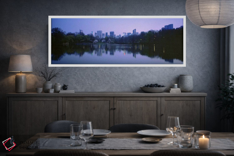 تابلو دکوراتیو New York City, Central Park Lake, Skyscrapers in a city… اثر پانورامیک ایمجز - D3W