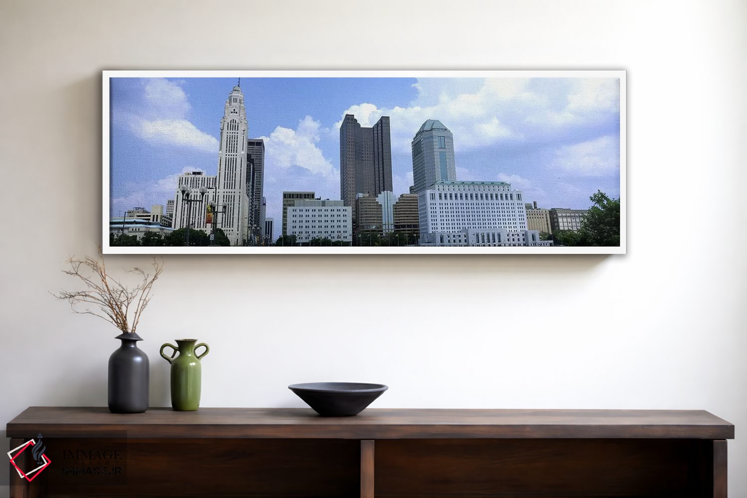 تابلو دکوراتیو Ohio, Columbus, Clouds over tall building structures,او… اثر پانورامیک ایمجز - D1W