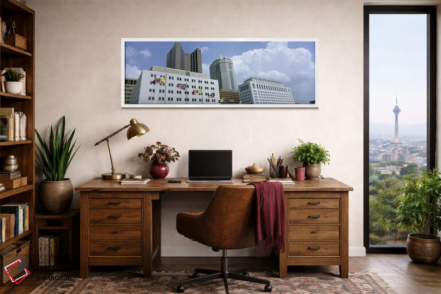 تابلو دکوراتیو Ohio, Columbus, Cloud over tall building structures #2… اثر پانورامیک ایمجز - D1W