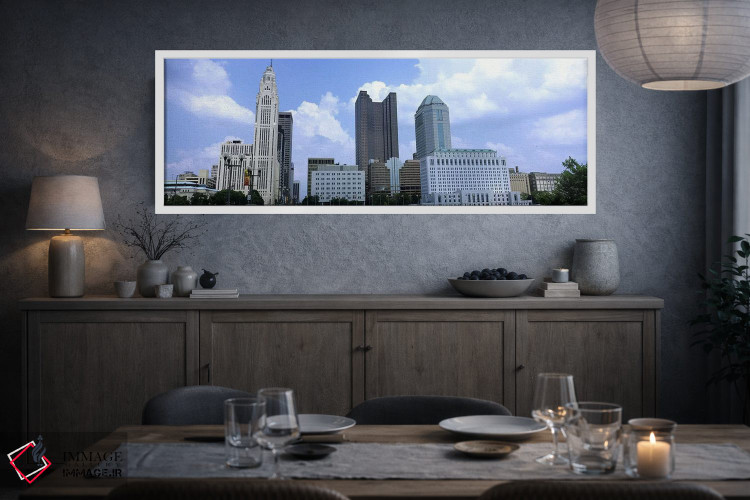 تابلو دکوراتیو Ohio, Columbus, Clouds over tall building structures,او… اثر پانورامیک ایمجز - D3W