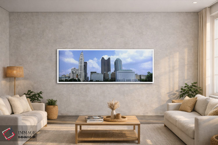 تابلو دکوراتیو Ohio, Columbus, Clouds over tall building structures,او… اثر پانورامیک ایمجز - D2W