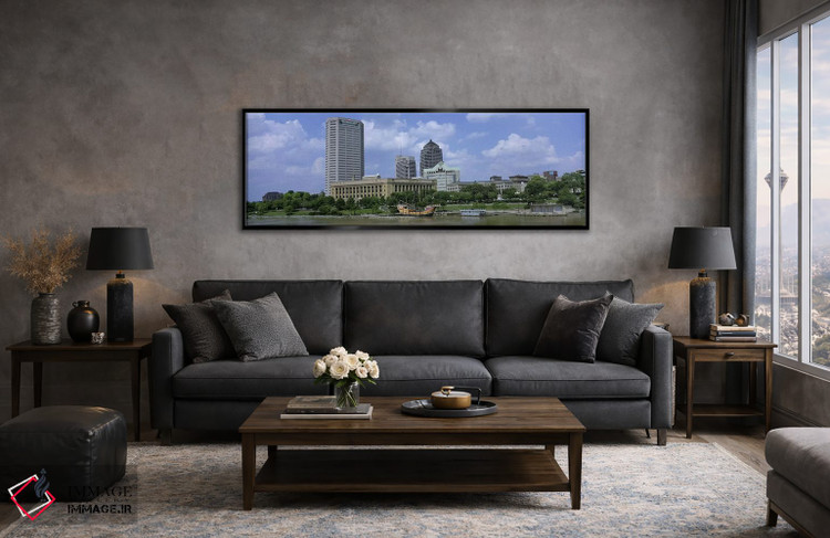 تابلو دکوراتیو Ohio, Columbus, Cloud over tall building structures,اوه… اثر پانورامیک ایمجز - D6B