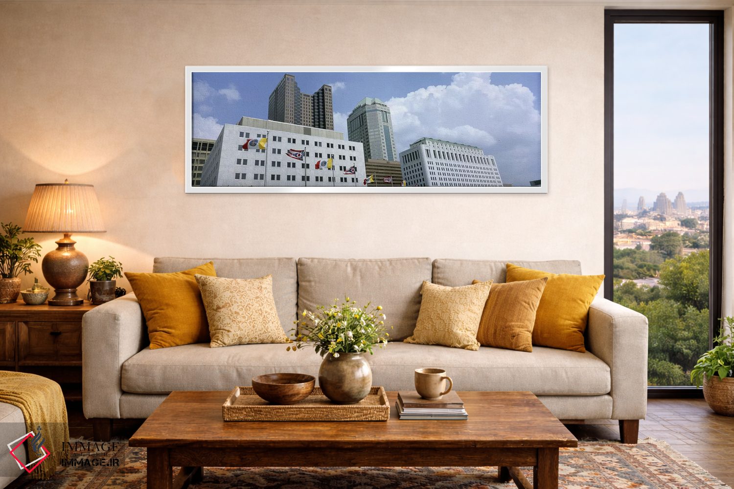 تابلو دکوراتیو Ohio, Columbus, Cloud over tall building structures #2… اثر پانورامیک ایمجز - D4W