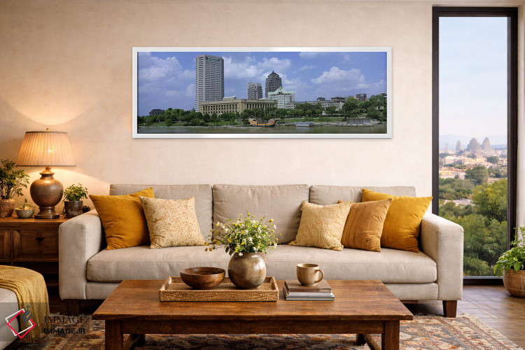 تابلو دکوراتیو Ohio, Columbus, Cloud over tall building structures,اوه… اثر پانورامیک ایمجز - D5W