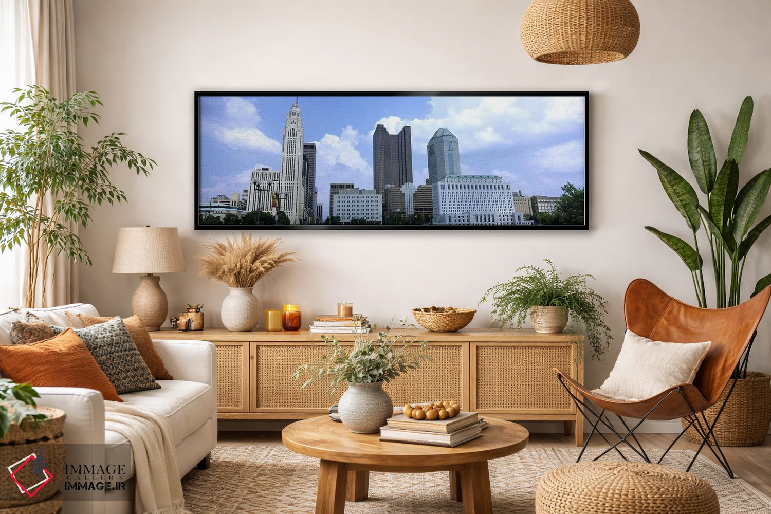 تابلو دکوراتیو Ohio, Columbus, Clouds over tall building structures,او… اثر پانورامیک ایمجز - D4B