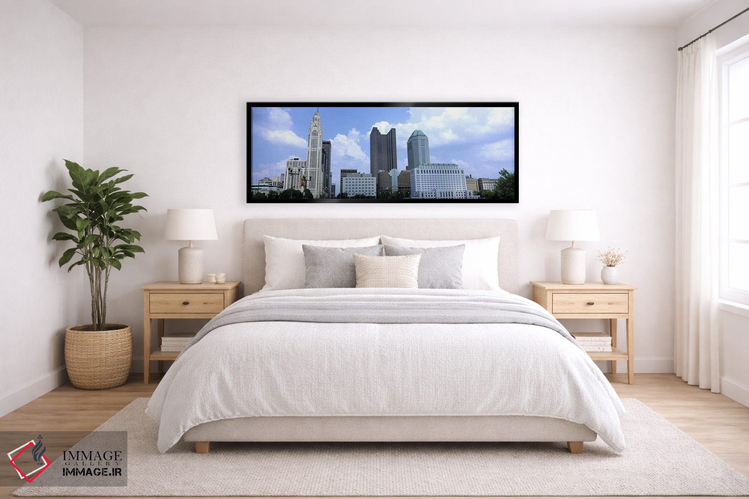 تابلو دکوراتیو Ohio, Columbus, Clouds over tall building structures,او… اثر پانورامیک ایمجز - D6B