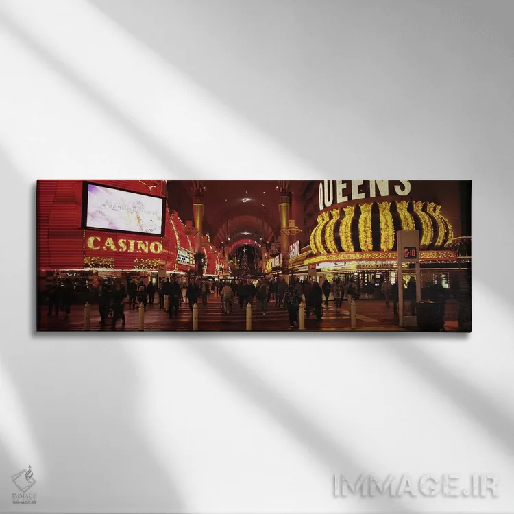 تابلو دکوراتیو Nevada, Las Vegas, The Fremont Street, Large group of p… اثر پانورامیک ایمجز - نمای روبهرو روی دیوار