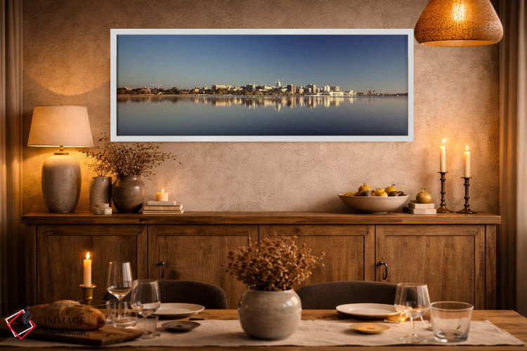 تابلو دکوراتیو Wisconsin, Madison, Lake Monona, City on a waterfront,و… اثر پانورامیک ایمجز - D2W