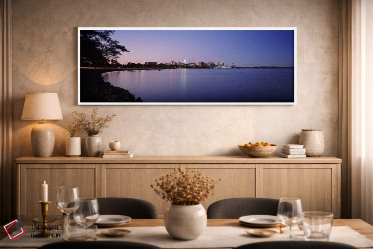 تابلو دکوراتیو Lake Monona, Madison, Wisconsin, USA,ساختمان ها در امتد… اثر پانورامیک ایمجز - D2W