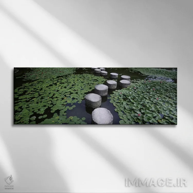 تابلو دکوراتیو Heian Shrine, Sakyo-ku, Kyoto, Japan,نیلوفرهای آبی و سن… اثر پانورامیک ایمجز - نمای روبهرو روی دیوار