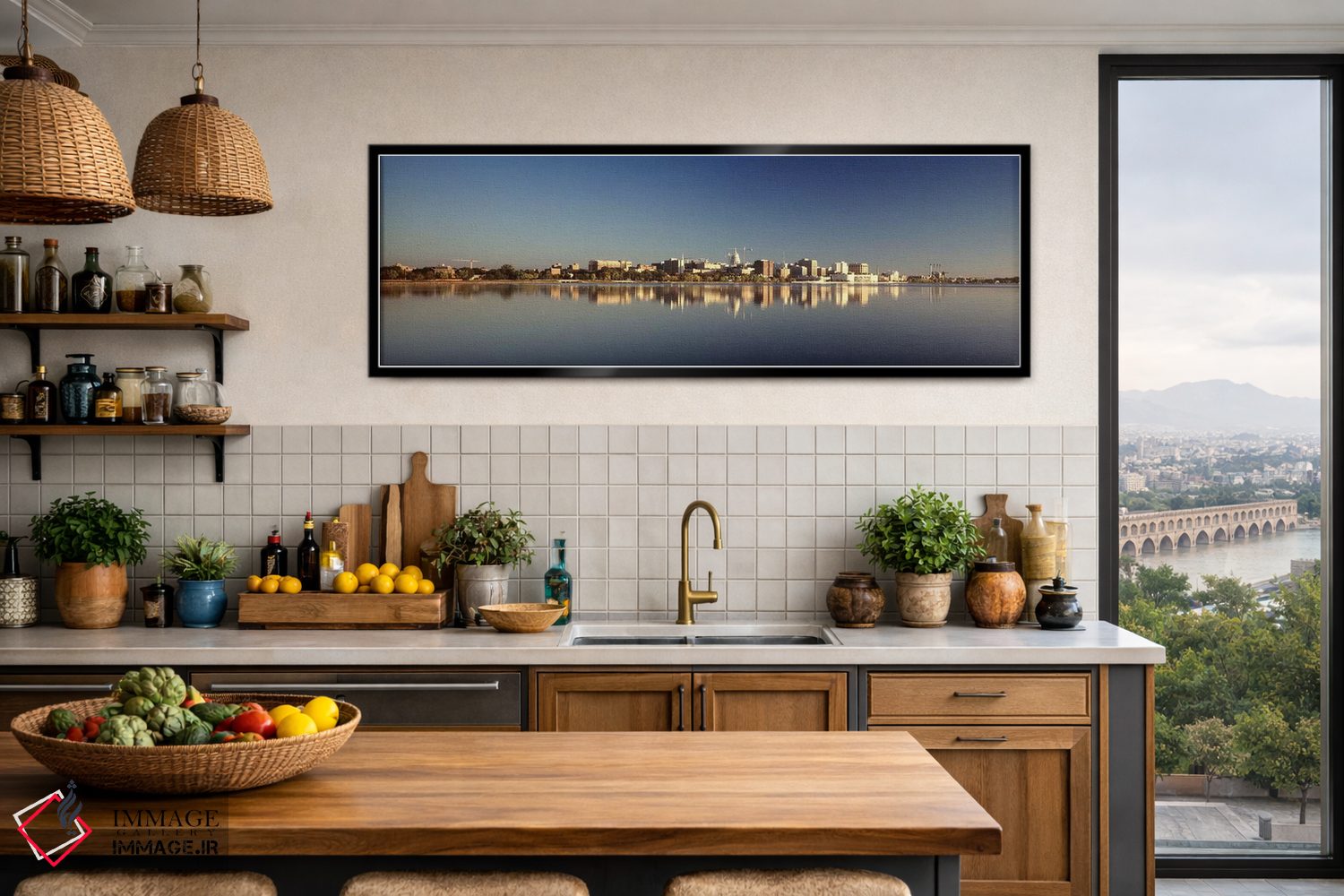 تابلو دکوراتیو Wisconsin, Madison, Lake Monona, City on a waterfront,و… اثر پانورامیک ایمجز - D4B