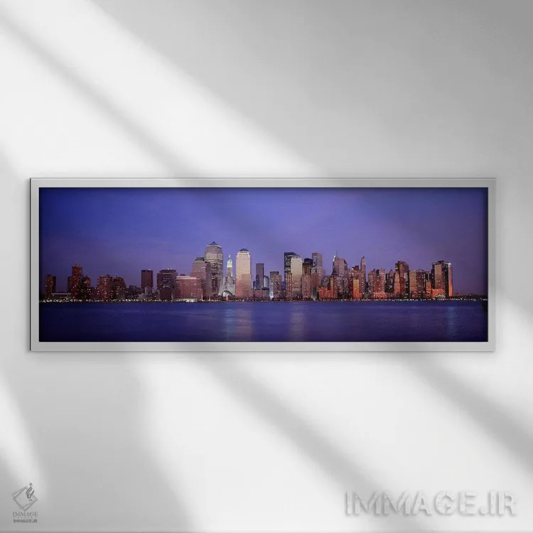 تابلو دکوراتیو Manhattan, New York City, New York, USA,آسمان خراش های… اثر پانورامیک ایمجز - نمای قابدار سفید