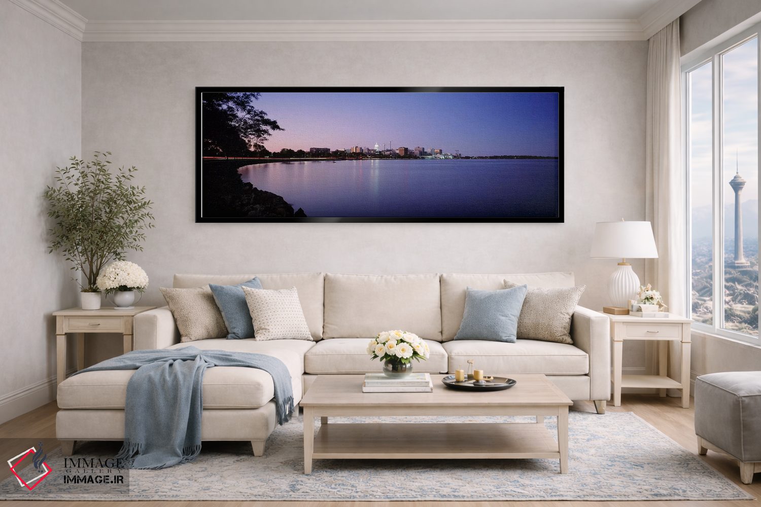 تابلو دکوراتیو Lake Monona, Madison, Wisconsin, USA,ساختمان ها در امتد… اثر پانورامیک ایمجز - D5B