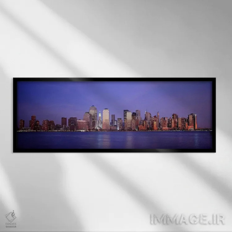 تابلو دکوراتیو Manhattan, New York City, New York, USA,آسمان خراش های… اثر پانورامیک ایمجز - نمای قابدار مشکی