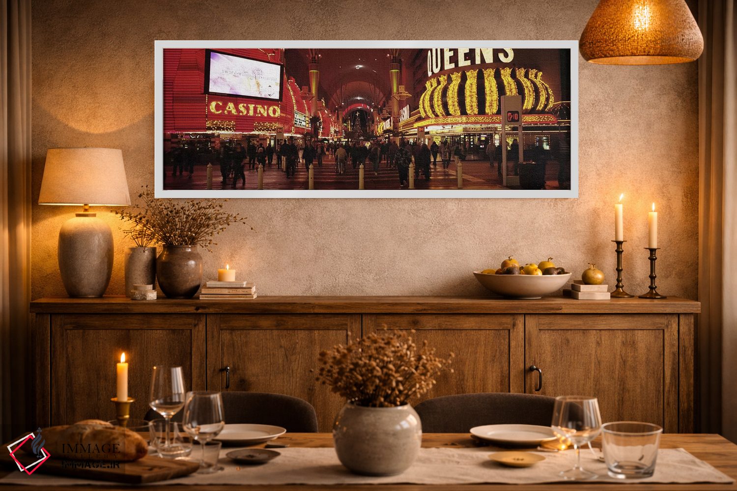 تابلو دکوراتیو Nevada, Las Vegas, The Fremont Street, Large group of p… اثر پانورامیک ایمجز - D1W