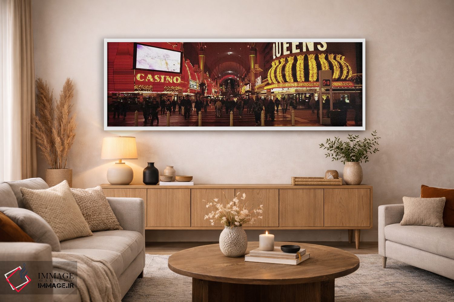 تابلو دکوراتیو Nevada, Las Vegas, The Fremont Street, Large group of p… اثر پانورامیک ایمجز - D4W