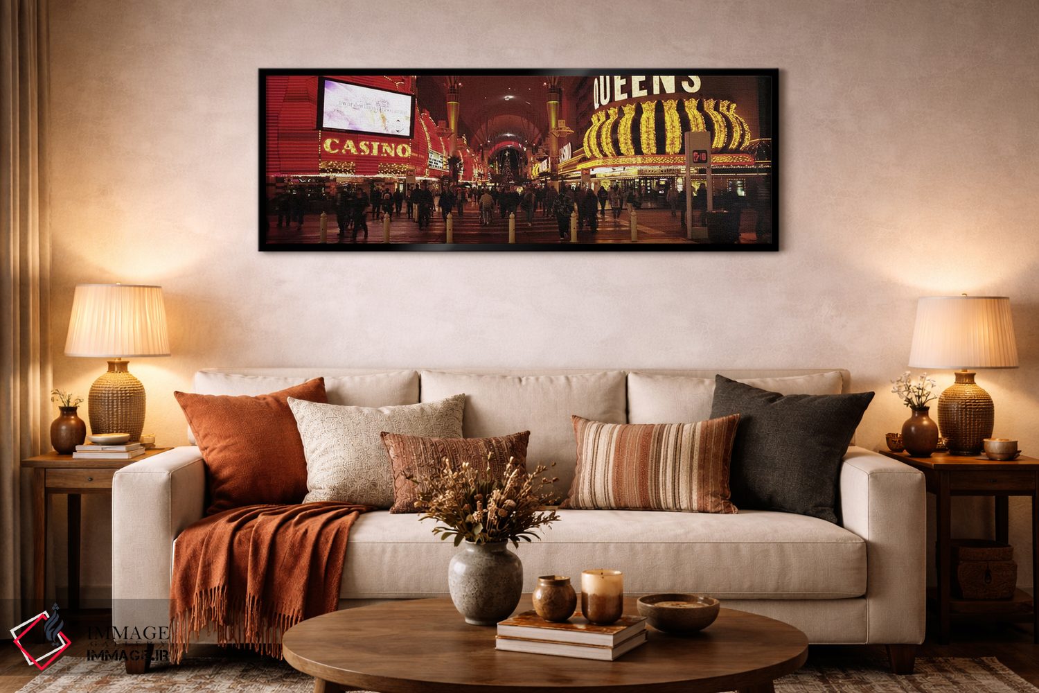 تابلو دکوراتیو Nevada, Las Vegas, The Fremont Street, Large group of p… اثر پانورامیک ایمجز - D6B