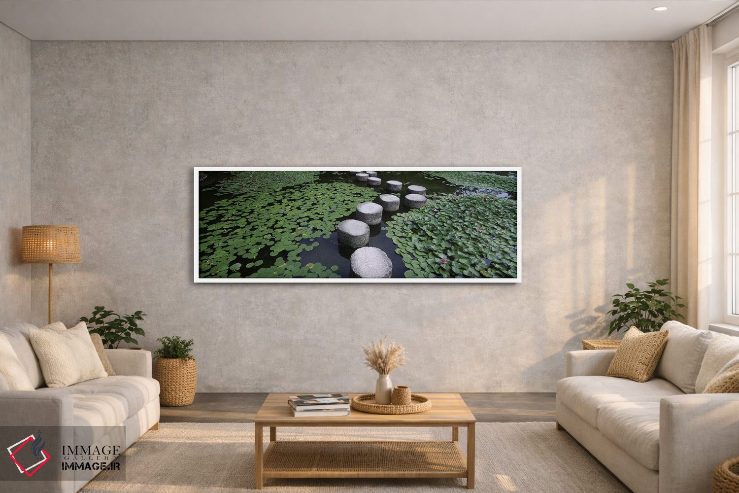 تابلو دکوراتیو Heian Shrine, Sakyo-ku, Kyoto, Japan,نیلوفرهای آبی و سن… اثر پانورامیک ایمجز - D2W