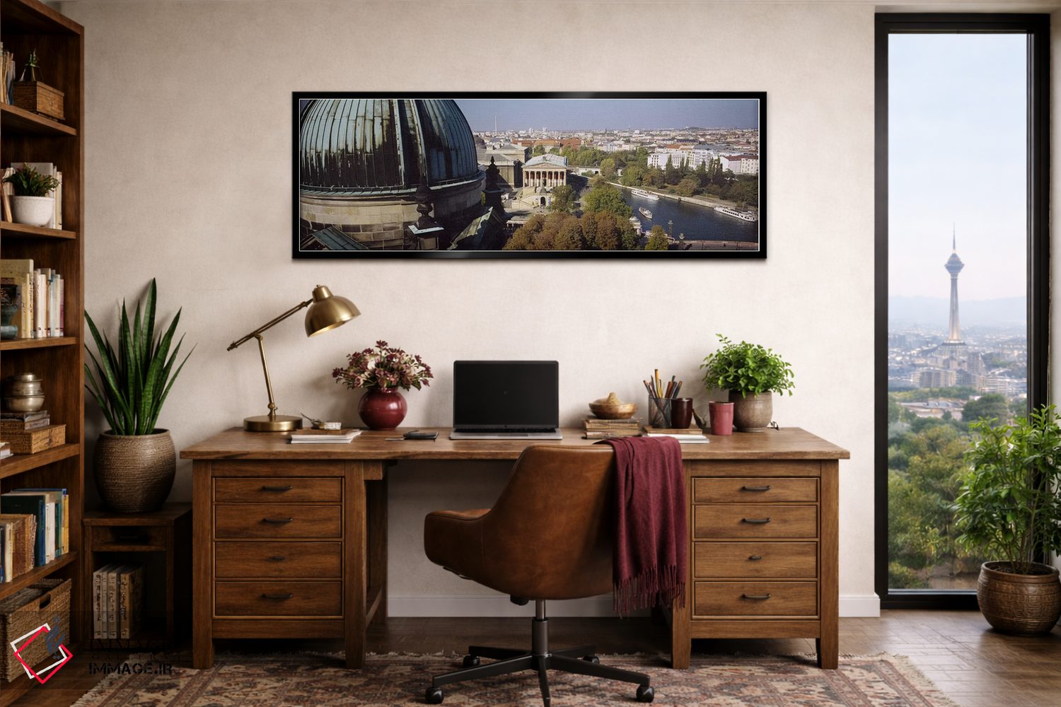 تابلو دکوراتیو Berlin, Germany,نمای بالا از گالری ملی قدیمی ، برلین، آ… اثر پانورامیک ایمجز - D3B