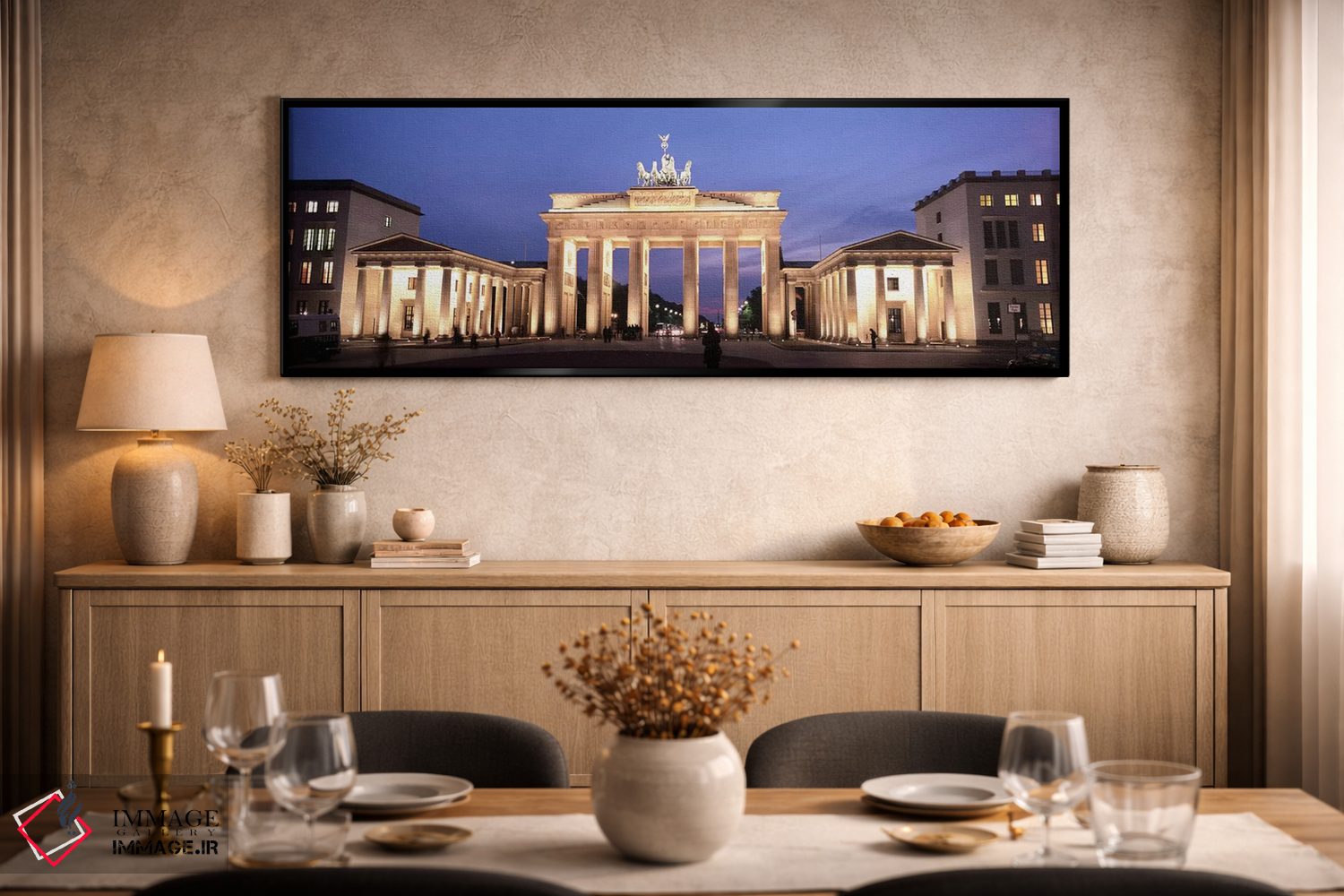 تابلو دکوراتیو Berlin, Germany,دروازه براندنبورگ نورپردازی شده در شب… اثر پانورامیک ایمجز - D1B