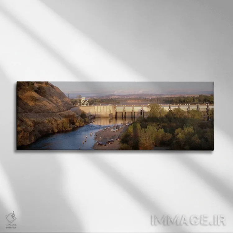 تابلو دکوراتیو Nimbus Dam, American River, Sacramento County, Californ… اثر پانورامیک ایمجز - نمای روبهرو روی دیوار