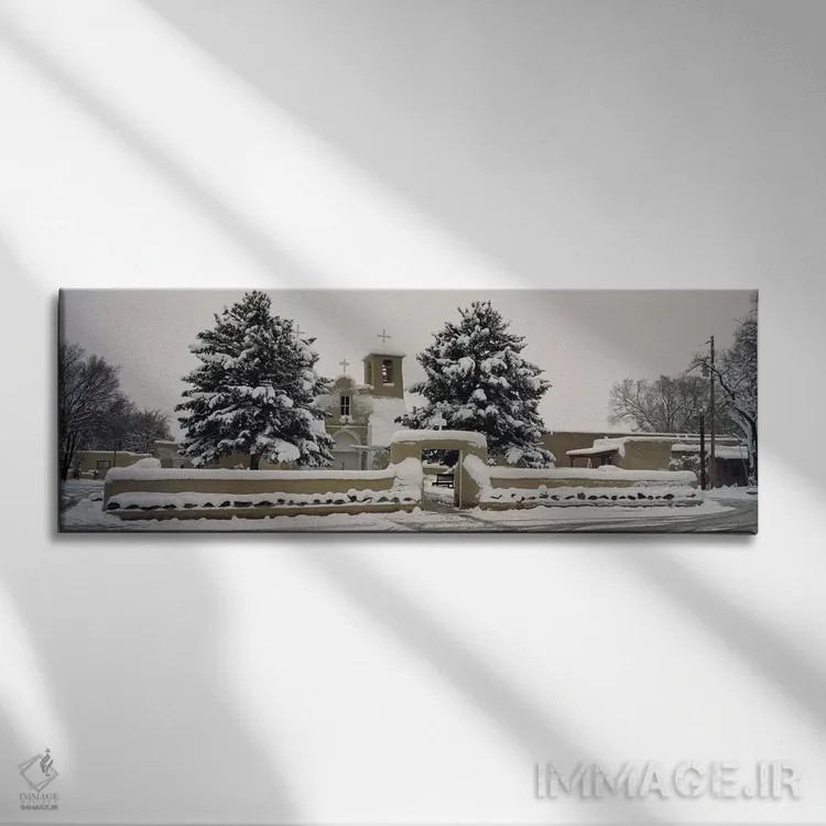 تابلو دکوراتیو San Francisco de Asis Church, Ranchos de Taos, Taos, Ne… اثر پانورامیک ایمجز - نمای روبهرو روی دیوار