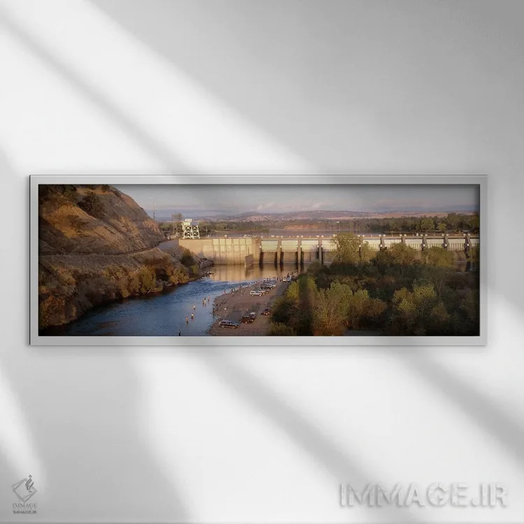 تابلو دکوراتیو Nimbus Dam, American River, Sacramento County, Californ… اثر پانورامیک ایمجز - نمای قابدار سفید