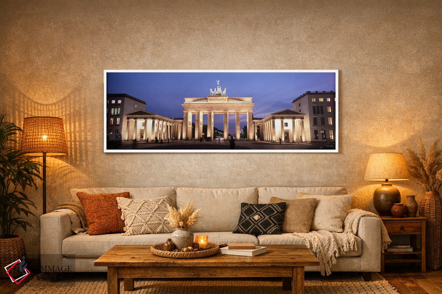 تابلو دکوراتیو Berlin, Germany,دروازه براندنبورگ نورپردازی شده در شب… اثر پانورامیک ایمجز - D5W