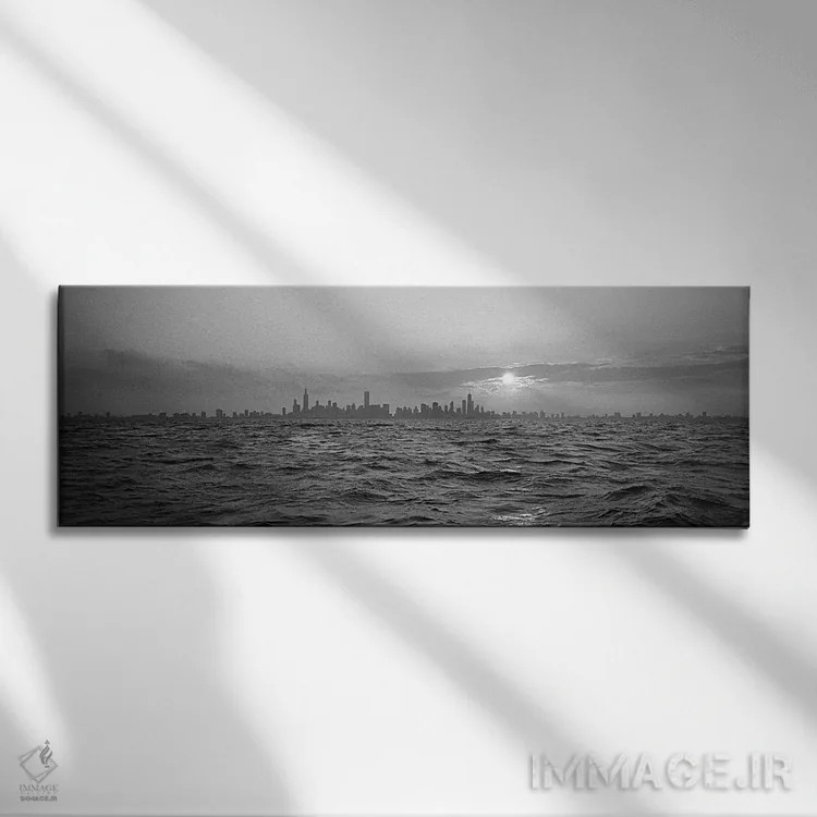 تابلو دکوراتیو Chicago, Illinois, USA,غروب خورشید بر فراز شهر، شیکاگو… اثر پانورامیک ایمجز - نمای روبهرو روی دیوار