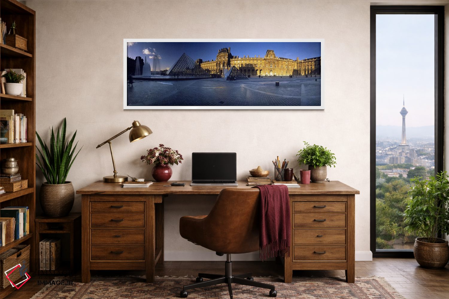 تابلو دکوراتیو Musee du Louvre, Paris, France,تابش خورشید بر بال شرقی… اثر پانورامیک ایمجز - D1W