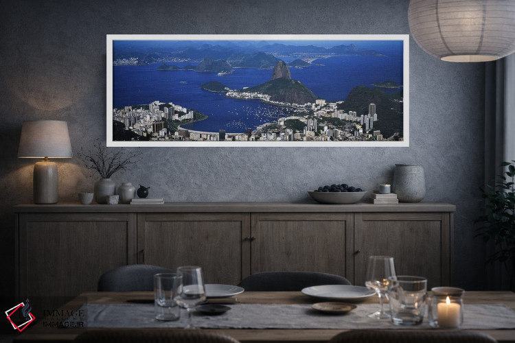 تابلو دکوراتیو Rio de Janeiro, Brazil,نمای هوایی کوه نان شیرین و خلیج… اثر پانورامیک ایمجز - D3W