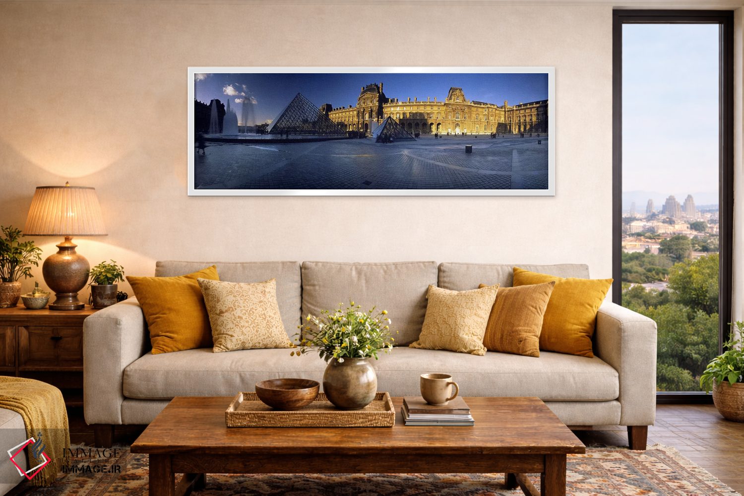 تابلو دکوراتیو Musee du Louvre, Paris, France,تابش خورشید بر بال شرقی… اثر پانورامیک ایمجز - D5W