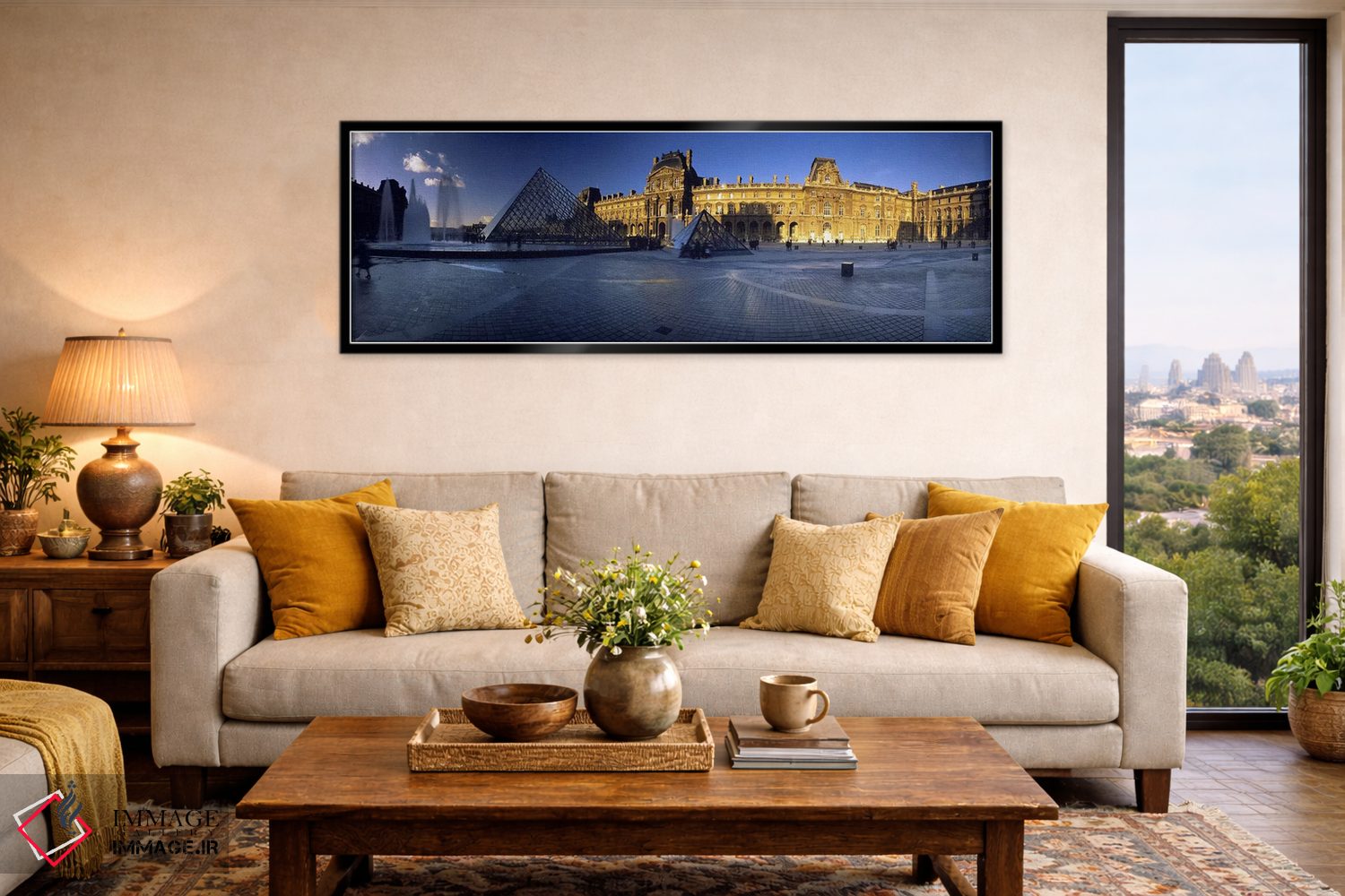 تابلو دکوراتیو Musee du Louvre, Paris, France,تابش خورشید بر بال شرقی… اثر پانورامیک ایمجز - D6B