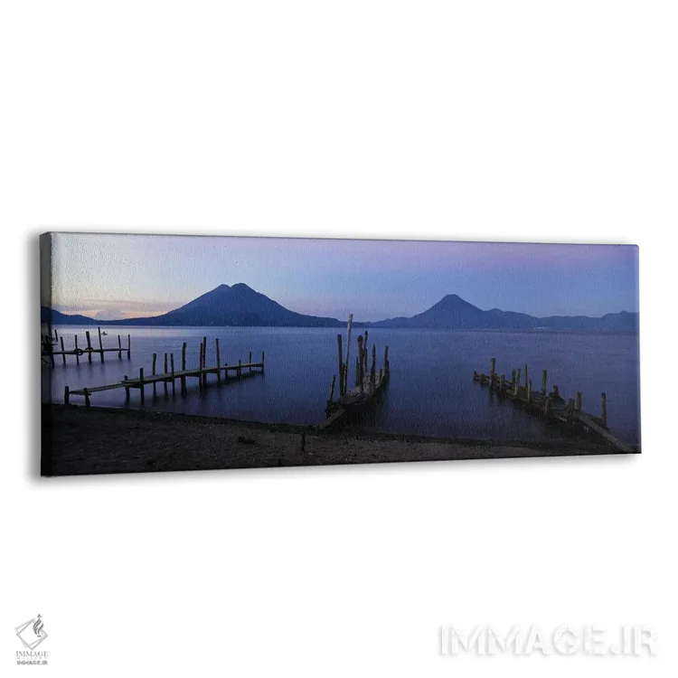 تابلو دکوراتیو Lake Atitlan, Solola, Guatemala,اسکله های ابتدایی در کن… اثر پانورامیک ایمجز - نمای پرسپکتیو محصول